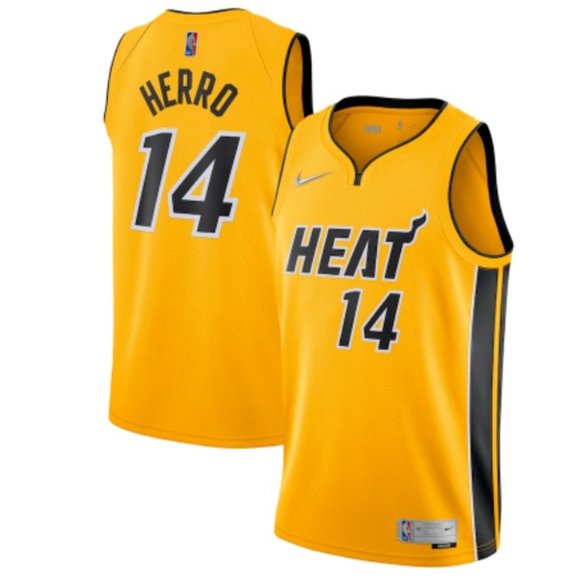 Nike Miami Heat Earned Edition Swingman Jersey Tyler Herro #14 Youth Sz L 14-16